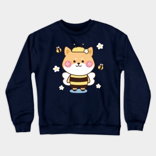 Cute shiba inu bee akita inu shibainu akitainu Crewneck Sweatshirt